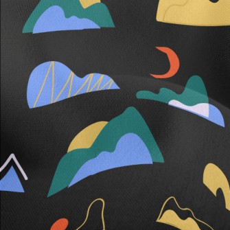 Abstract Hill Sunrise Lightweight Performance Linen