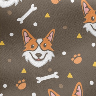 Lively And Happy Corgi Jersey Backed Fleece
