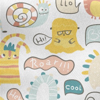 Halloween Funny Little Monster Jersey Backed Fleece