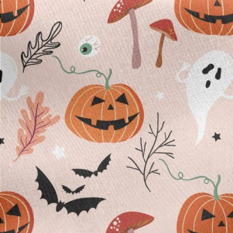 Evil Pumpkin Bat Jersey Backed Fleece