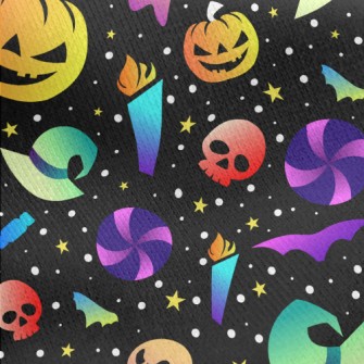 Colorful Fluorescent Pumpkin Jersey Backed Fleece
