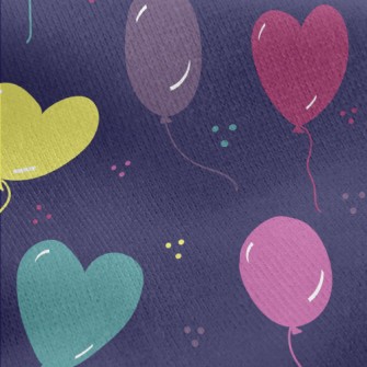 Love Shaped Balloons Jersey Backed Fleece