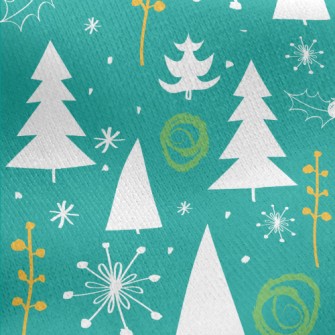 Warm Winter Christmas Tree Jersey Backed Fleece