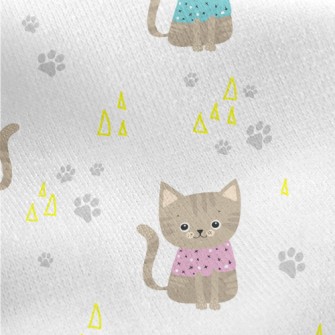 Smart And Well-behaved Cat Jersey Backed Fleece