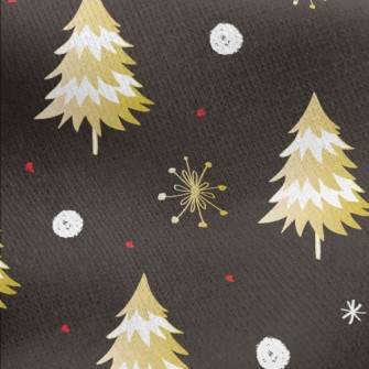 Glittering Christmas Tree Jersey Backed Fleece