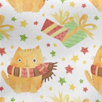 Big Eyes Scarf Cat Jersey Backed Fleece