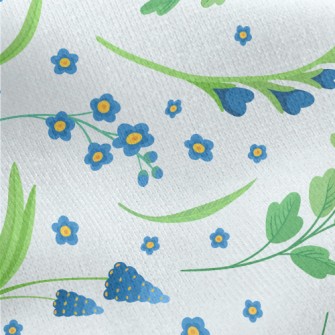 Small And Cute Flowers Jersey Backed Fleece