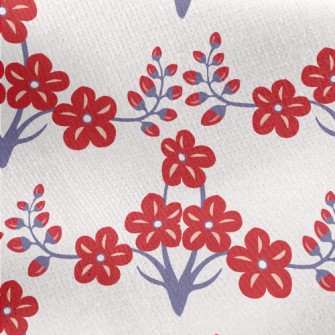 Small Berry Flowers Jersey Backed Fleece