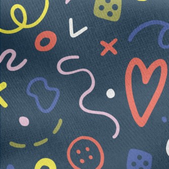 Random And Simple Doodles Jersey Backed Fleece