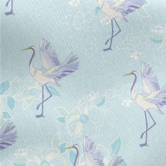 Elegant Japanese Crane Jersey Backed Fleece