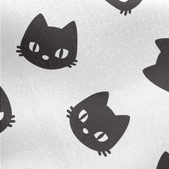 Serious Little Black Cat Jersey Backed Fleece