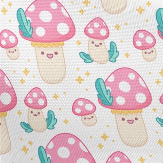 Shiny Polka Dot Mushrooms Pongee