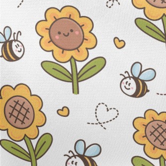 Bee And Sunflower Pongee