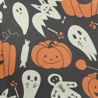 Cute Pumpkins And Ghosts Pongee