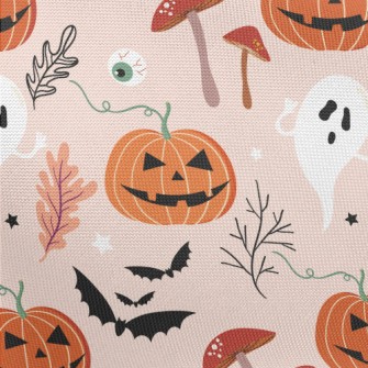 Evil Pumpkin Bat Pongee