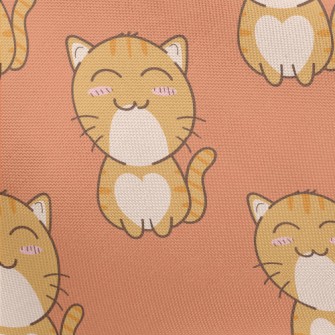 Squinting Blushing Cat Pongee