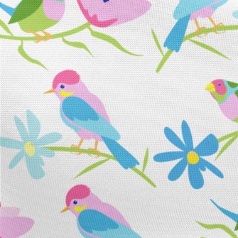 Fantasy Colorful Bird Pongee