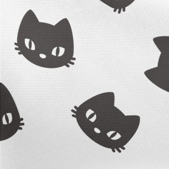 Serious Little Black Cat Pongee