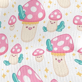 Shiny Polka Dot Mushrooms Stretch Jersey