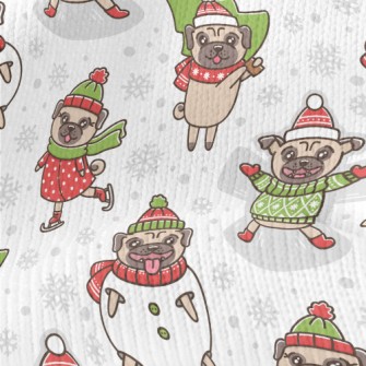 Happy Christmas Pug Stretch Jersey