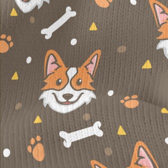 Lively And Happy Corgi Stretch Jersey