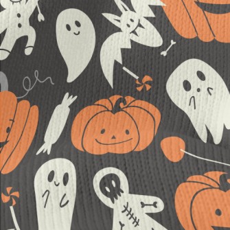 Cute Pumpkins And Ghosts Stretch Jersey