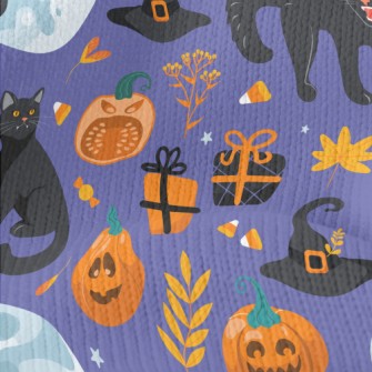 Fierce Black Cat In Witch Hat Stretch Jersey