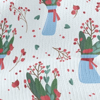 Christmas Style Potted Plants Stretch Jersey