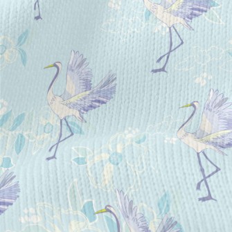 Elegant Japanese Crane Stretch Jersey