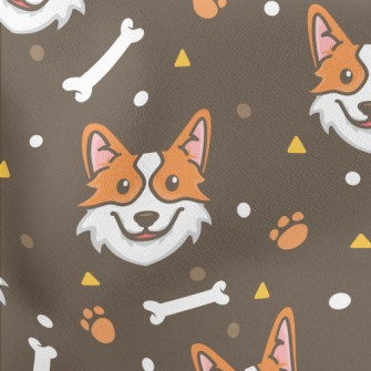 Lively And Happy Corgi Lightweight Cotton Poplin