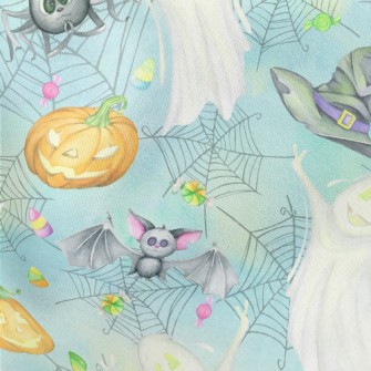 Watercolor Ghost Spider Lightweight Cotton Poplin