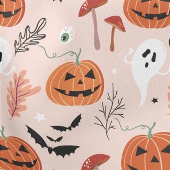 Evil Pumpkin Bat Lightweight Cotton Poplin