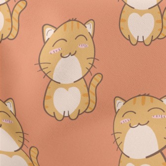 Squinting Blushing Cat Lightweight Cotton Poplin
