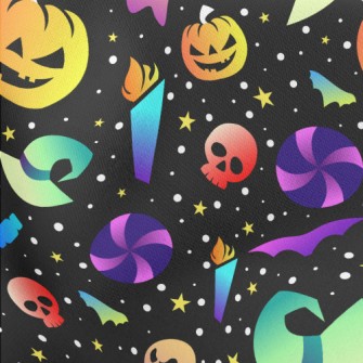 Colorful Fluorescent Pumpkin Lightweight Cotton Poplin