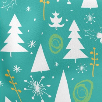 Warm Winter Christmas Tree Lightweight Cotton Poplin