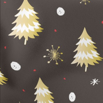 Glittering Christmas Tree Lightweight Cotton Poplin