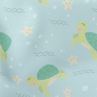 Happy Sea Turtle Lightweight Cotton Poplin