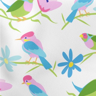 Fantasy Colorful Bird Lightweight Cotton Poplin