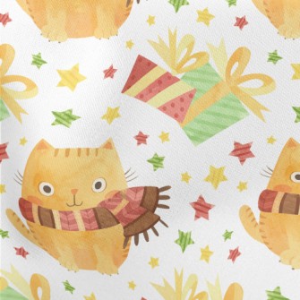 Big Eyes Scarf Cat Lightweight Cotton Poplin