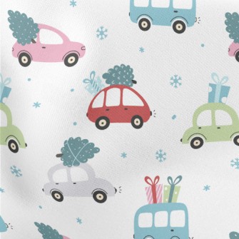 Car Loaded With Gifts Lightweight Cotton Poplin