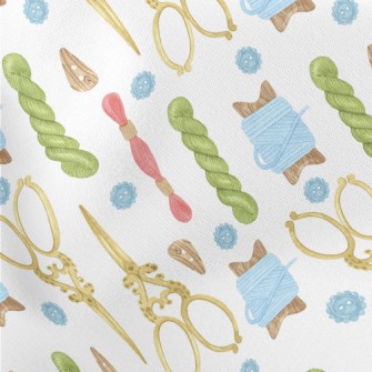 Vintage Scissors Twine Lightweight Cotton Poplin