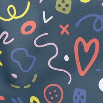 Random And Simple Doodles Lightweight Cotton Poplin