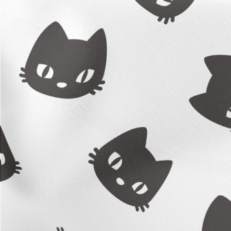 Serious Little Black Cat Lightweight Cotton Poplin