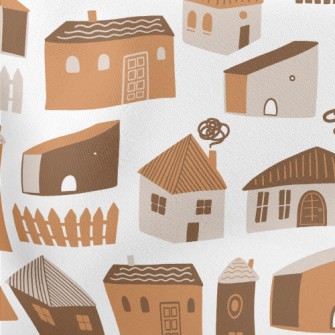 Houses Big And Small Lightweight Cotton Poplin