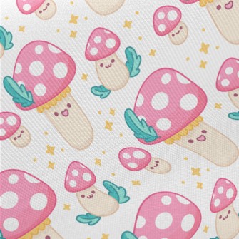 Shiny Polka Dot Mushrooms Midweight Cotton Poplin