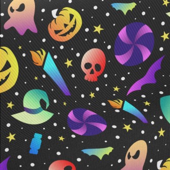 Colorful Fluorescent Pumpkin Midweight Cotton Poplin