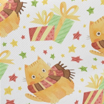 Big Eyes Scarf Cat Midweight Cotton Poplin