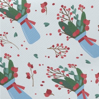 Christmas Style Potted Plants Midweight Cotton Poplin