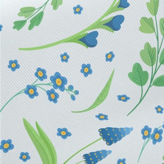 Small And Cute Flowers Midweight Cotton Poplin