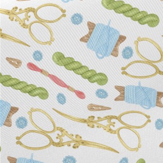 Vintage Scissors Twine Midweight Cotton Poplin
